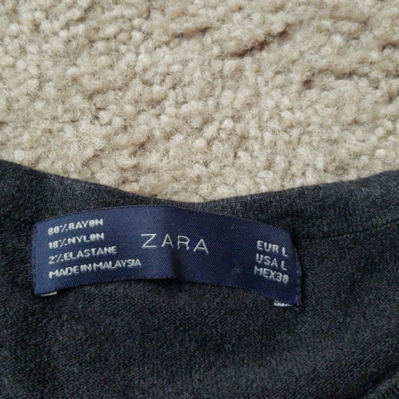 ZARA dark gray sweater vest L - Picture 2 of 3